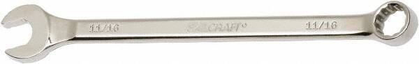 Ability One - 11/16" 12 Point Combination Wrench - 15° Offset Angle, Steel, Chrome Finish - Exact Tool & Supply