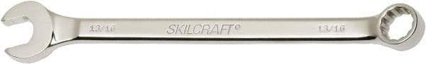 Ability One - 13/16" 12 Point Combination Wrench - 15° Offset Angle, Steel, Chrome Finish - Exact Tool & Supply