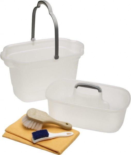 Ability One - 4 Gal, Polypropylene Rectangular Translucent (Color) Bucket & Pail Kit - Exact Tool & Supply
