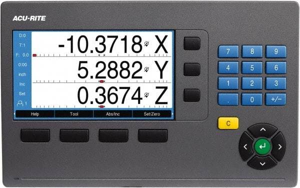 Acu-Rite - 3 Axes, Milling, Lathe & Grinding Compatible DRO Counter - Color TFT Display - Exact Tool & Supply