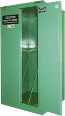 Securall Cabinets - 2 Door, Green Steel Standard Safety Cabinet for Flammable and Combustible Liquids - 67" High x 34" Wide x 34" Deep, Self Closing Door, 3 Point Key Lock, H Cylinder Capacity - Exact Tool & Supply