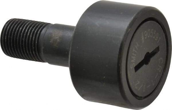 Accurate Bushing - 1-1/2" Roller Diam x 7/8" Width, 5/8" Stud Diam x 1-1/2" Length, Stud Cam Follower - Steel, 3/4" Thread Length, 5/8-18 Thread, 2-3/8" OAL, 5,560 Lb Dynamic Cap, 5,730 Lb Static Cap - Exact Tool & Supply