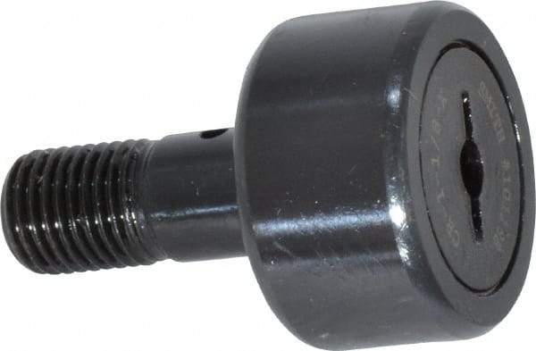Accurate Bushing - 1-1/8" Roller Diam x 5/8" Width, 7/16" Stud Diam x 1" Length, Stud Cam Follower - Steel, 1/2" Thread Length, 7/16-20 Thread, 1-5/8" OAL, 3,030 Lb Dynamic Cap, 3,100 Lb Static Cap - Exact Tool & Supply