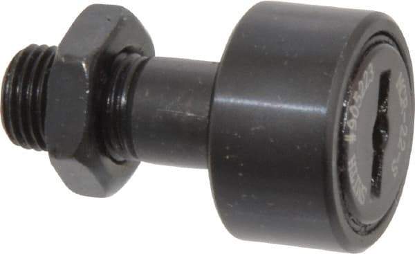 Accurate Bushing - 22mm Roller Diam x 12mm Width, 10mm Stud Diam x 23mm Length, Sealed Stud Cam Follower - Steel, 12mm Thread Length, M10x1 Thread, 36mm OAL, 5,700 N Dynamic Cap, 6,500 N Static Cap - Exact Tool & Supply