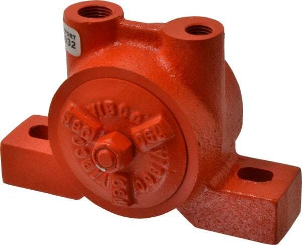 Vibco - 270 Lb. Force, 8-1/2 Cubic Feet per Minute, 7,200 RPM, 71 Decibel, Pneumatic Vibrator - 5-3/16" Long x 3-1/16" Wide x 3-7/16" High, 1/4 Port Inlet, 3/8 Port Outlet - Exact Tool & Supply