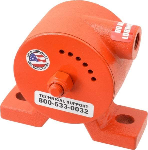 Vibco - 600 Lb. Force, 11 Cubic Feet per Minute, 6,800 RPM, 69 Decibel, Pneumatic Vibrator - 5-5/16" Long x 1-1/2" Wide x 4-5/8" High, 3/8 Port Inlet - Exact Tool & Supply