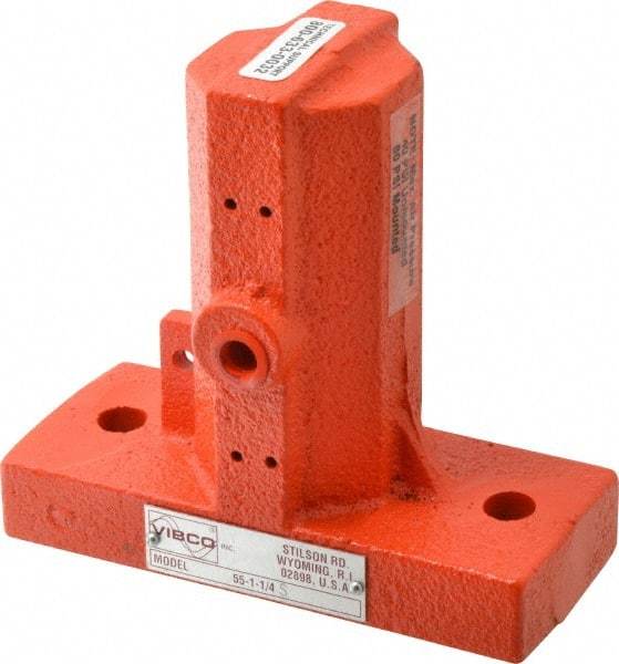 Vibco - 7 Cubic Feet per Minute, 4,500 RPM, 85 Decibel, Pneumatic Vibrator - 6" Long x 2-1/2" Wide x 5" High, 1/4 Port Inlet, 1/4 Port Outlet - Exact Tool & Supply