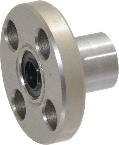 Value Collection - 1/4" ID, Round Flanged Single Linear Bearing - 1/2" OD - Exact Tool & Supply