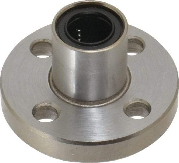 Value Collection - 3/8" ID, Round Flanged Single Linear Bearing - 5/8" OD - Exact Tool & Supply