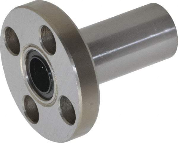 Value Collection - 3/8" ID, Round Flanged Double Linear Bearing - 5/8" OD - Exact Tool & Supply