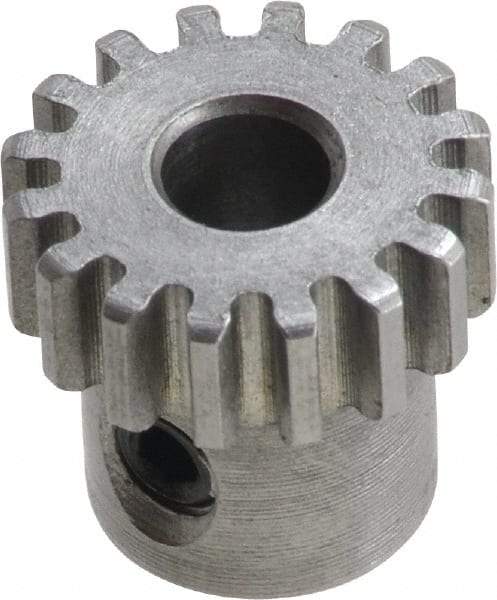 Boston Gear - 8 Pitch, 4" Pitch Diam, 32 Tooth Spur Gear - 1-1/4" Face Width, 1" Bore Diam, 3" Hub Diam, 14.5° Pressure Angle, Steel - Exact Tool & Supply