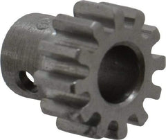 Boston Gear - 24 Pitch, 1/2" Pitch Diam, 12 Tooth Spur Gear - 1/4" Face Width, 1/4" Bore Diam, 0.36" Hub Diam, 14.5° Pressure Angle, Steel - Exact Tool & Supply