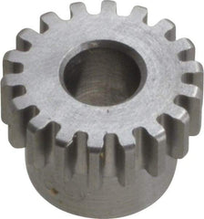 Boston Gear - 24 Pitch, 0.833" Pitch Diam, 18 Tooth Spur Gear - 1/4" Face Width, 5/16" Bore Diam, 0.7" Hub Diam, 14.5° Pressure Angle, Steel - Exact Tool & Supply