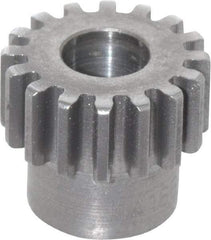 Boston Gear - 20 Pitch, 0.8" Pitch Diam, 16 Tooth Spur Gear - 3/8" Face Width, 3/8" Bore Diam, 0.66" Hub Diam, 14.5° Pressure Angle, Steel - Exact Tool & Supply