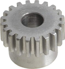 Boston Gear - 20 Pitch, 1" Pitch Diam, 20 Tooth Spur Gear - 3/8" Face Width, 3/8" Bore Diam, 0.84" Hub Diam, 14.5° Pressure Angle, Steel - Exact Tool & Supply