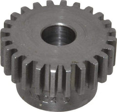 Boston Gear - 20 Pitch, 1.2" Pitch Diam, 24 Tooth Spur Gear - 3/8" Face Width, 3/8" Bore Diam, 0.92" Hub Diam, 14.5° Pressure Angle, Steel - Exact Tool & Supply