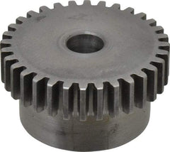 Boston Gear - 20 Pitch, 1.6" Pitch Diam, 32 Tooth Spur Gear - 3/8" Face Width, 3/8" Bore Diam, 1.32" Hub Diam, 14.5° Pressure Angle, Steel - Exact Tool & Supply