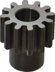 Boston Gear - 16 Pitch, 3/4" Pitch Diam, 12 Tooth Spur Gear - 1/2" Face Width, 3/8" Bore Diam, 0.56" Hub Diam, 14.5° Pressure Angle, Steel - Exact Tool & Supply