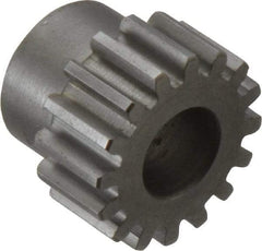 Boston Gear - 16 Pitch, 1" Pitch Diam, 16 Tooth Spur Gear - 1/2" Face Width, 1/2" Bore Diam, 0.81" Hub Diam, 14.5° Pressure Angle, Steel - Exact Tool & Supply