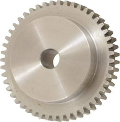 Boston Gear - 16 Pitch, 3" Pitch Diam, 48 Tooth Spur Gear - 1/2" Face Width, 1/2" Bore Diam, 2.19" Hub Diam, 14.5° Pressure Angle, Steel - Exact Tool & Supply