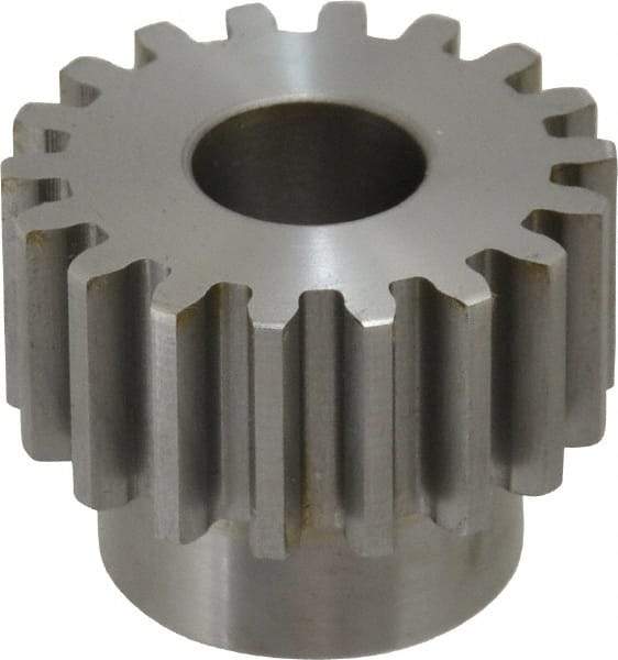 Boston Gear - 12 Pitch, 1-1/2" Pitch Diam, 18 Tooth Spur Gear - 3/4" Face Width, 5/8" Bore Diam, 1.15" Hub Diam, 14.5° Pressure Angle, Steel - Exact Tool & Supply