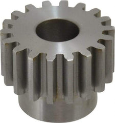Boston Gear - 12 Pitch, 1-1/2" Pitch Diam, 18 Tooth Spur Gear - 3/4" Face Width, 5/8" Bore Diam, 1.15" Hub Diam, 14.5° Pressure Angle, Steel - Exact Tool & Supply