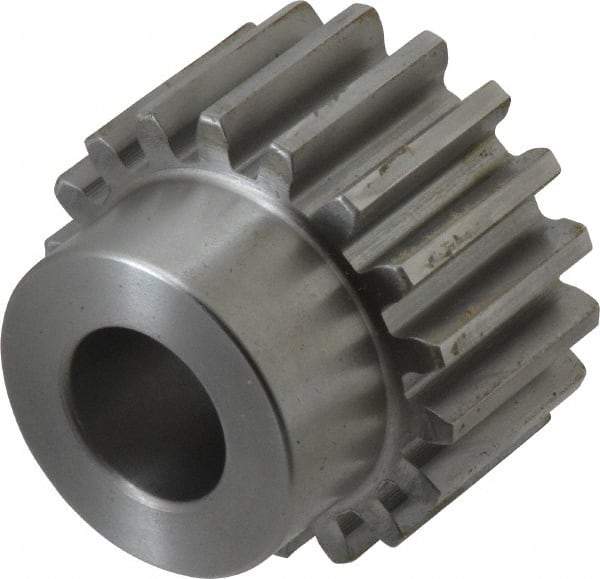 Boston Gear - 10 Pitch, 1.8" Pitch Diam, 18 Tooth Spur Gear - 1" Face Width, 3/4" Bore Diam, 1.42" Hub Diam, 14.5° Pressure Angle, Steel - Exact Tool & Supply