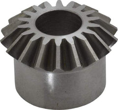 Boston Gear - 12 Pitch, 1-1/2" Pitch Diam, 18 Tooth Miter Gear - 0.33" Face Width, 5/8" Bore Diam, 1-1/4" Hub Diam, 20° Pressure Angle, Steel - Exact Tool & Supply