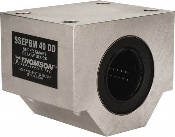 Thomson Industries - 40mm Inside Diam, 13,700 Lbs. Dynamic Capacity, Closed Single Pillow Block Linear Bearing - 91mm Overall Height x 108mm Overall Width, 58mm Btw Mount Hole Centers - Exact Tool & Supply