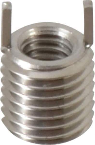 Recoil - M6x1.00 Internal, M10x1.25 External, 10mm Insert Length, Thin Wall Keylocking Thread Inserts - Stainless Steel, Passivated Finish, Grade 303 - Exact Tool & Supply
