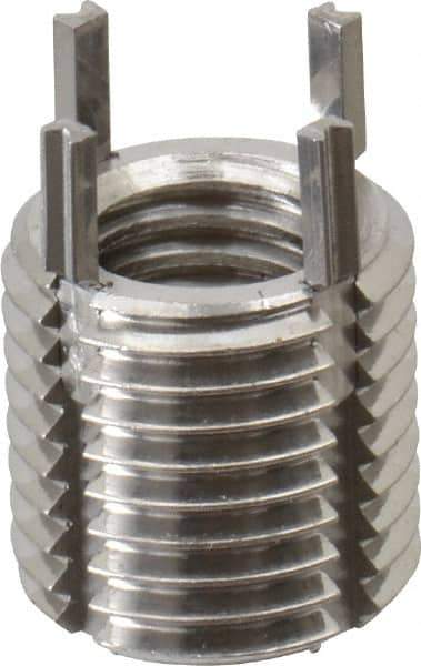 Recoil - M8x1.25 Internal, M12x1.25 External, 12mm Insert Length, Thin Wall Keylocking Thread Inserts - Stainless Steel, Passivated Finish, Grade 303 - Exact Tool & Supply
