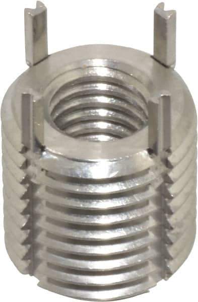 Recoil - M8x1.25 Internal, M14x1.50 External, 14mm Insert Length, Heavy Duty Keylocking Thread Inserts - Stainless Steel, Passivated Finish, Grade 303 - Exact Tool & Supply