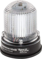 Edwards Signaling - 120 VAC, 4X NEMA Rated, LED, Amber, Green, Red, Multi Status Indicator - 65, 120, 240 Flashes per min, 3/4 Inch Pipe, 3-1/4 Inch Diameter, 3-7/8 Inch High, Panel Mount, Pipe Mount - Exact Tool & Supply