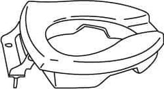 CENTOCO - 18-3/4 Inch Long, 8-1/2 Inch Inside Width, Polypropylene, Elongated, ADA Handicap Accessible Open Front with o Cover, Toilet Seat - 15 Inch Outside Width, Residential, Commercial, Health Care, Industrial, Institutional Installation, White - Exact Tool & Supply