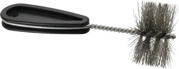 Schaefer Brush - 2-1/4 Inch Actual Brush Diameter, 2 Inch Inside Diameter, Carbon Steel, Plumbing, Hand Fitting and Cleaning Brush - Solid Plastic Hand Fitting Handle with Hole - Exact Tool & Supply