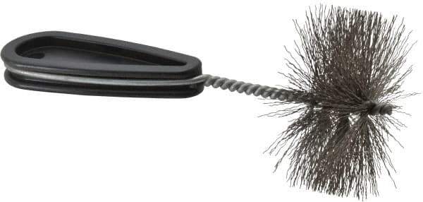 Schaefer Brush - 2-3/4 Inch Actual Brush Diameter, 2-1/2 Inch Inside Diameter, Carbon Steel, Plumbing, Hand Fitting and Cleaning Brush - Solid Plastic Hand Fitting Handle with Hole - Exact Tool & Supply