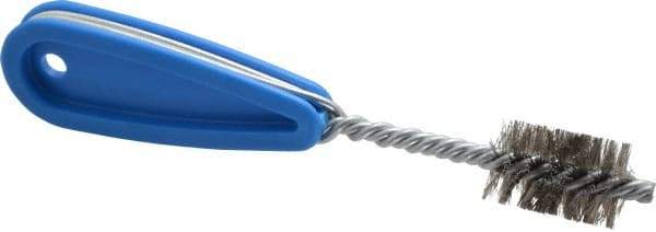 Schaefer Brush - 13/16 Inch Actual Brush Diameter, Stainless Steel, Refrigeration, Hand Fitting and Cleaning Brush - 3/4 Refrigeration Outside Diameter, Solid Plastic Hand Fitting Handle with Hole - Exact Tool & Supply
