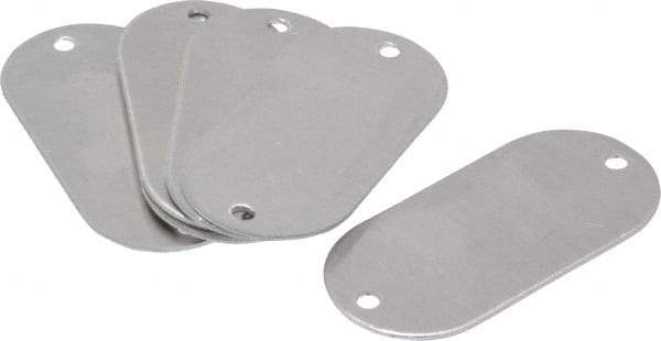 C.H. Hanson - 2-1/8 Inch Wide, Style 1, Aluminum Blank Metal Plate - 1 Inch High, 50 Pieces - Exact Tool & Supply