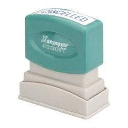 Value Collection - Cancelled, Blue Pre-Inked Stamp - 1/2 Inch Wide x 1-5/8 Inch Long - Exact Tool & Supply