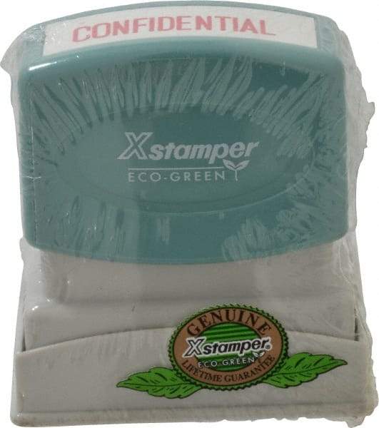 Value Collection - Confidential, Red Pre-Inked Stamp - 1/2 Inch Wide x 1-5/8 Inch Long - Exact Tool & Supply
