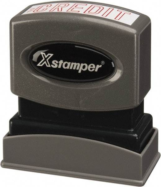 Value Collection - Credit, Red Pre-Inked Stamp - 1/2 Inch Wide x 1-5/8 Inch Long - Exact Tool & Supply