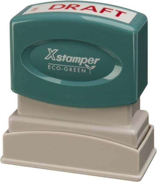 Value Collection - Draft, Red Pre-Inked Stamp - 1/2 Inch Wide x 1-5/8 Inch Long - Exact Tool & Supply