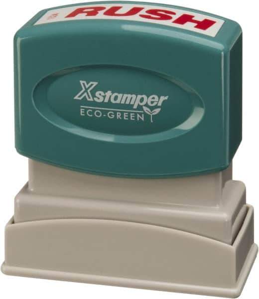 Value Collection - Rush, Red Pre-Inked Stamp - 1/2 Inch Wide x 1-5/8 Inch Long - Exact Tool & Supply