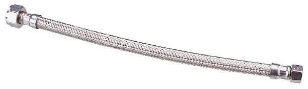 Brass Craft - 1/2" FIP Inlet, 7/8" Ballcock Outlet, Brass Flexible Connector - Braided Stainless Steel, Use with Toilets - Exact Tool & Supply