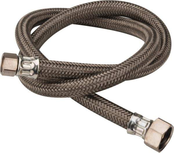 Brass Craft - 3/8" Compression Inlet, 1/2" FIP Outlet, Brass Flexible Connector - Braided Stainless Steel, Use with Sinks - Exact Tool & Supply