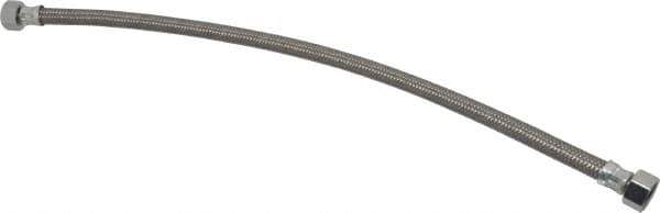 Brass Craft - 1/2" FIP Inlet, 1/2" FIP Outlet, Brass Flexible Connector - Braided Stainless Steel, Use with Sinks - Exact Tool & Supply