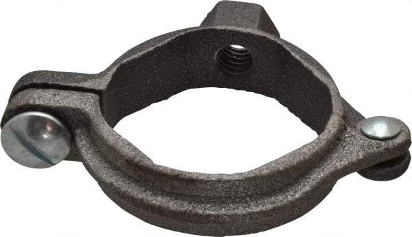 Value Collection - 1-1/4" Pipe, 3/8" Rod, Extension Split Pipe Clamp - 180 Lb Capacity, Malleable Iron - Exact Tool & Supply
