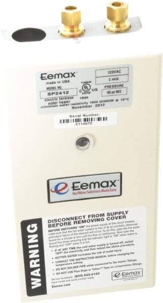 Eemax - 120 Volt Electric Water Heater - 2.4 KW, 20 Amp, 10 Wire Gauge - Exact Tool & Supply