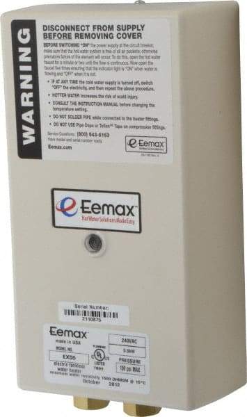 Eemax - 240 Volt Electric Water Heater - 5.5 KW, 23 Amp, 10 Wire Gauge - Exact Tool & Supply