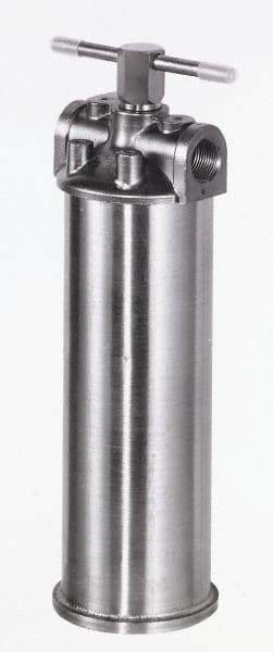 Pentair - 2 Inch Pipe, FNPT End Connections, 9-3/4 Inch Long Cartridge, 29 Inch Long, Cartridge Filter Housing - 8 Cartridges, 56 Max GPM Flow Rate, 125 psi Max Working Pressure, 304 Grade - Exact Tool & Supply